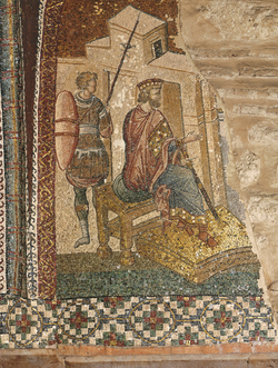 Istanbul, S. Salvatore in Chora, esonartece, quinta campata, lunetta orientale, Erode interroga i sacerdoti e gli scribi