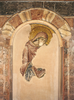 Istanbul, S. Salvatore in Chora, esonartece, pilastro tra prima e seconda campata, Sant’Anna e Maria Bambina