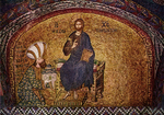 decorazione musiva parietale di S. Salvatore in Chora, Cristo in trono e il donatore Teodoro Metochite