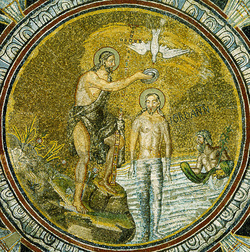 Ravenna, battistero Neoniano, Battesimo di Cristo