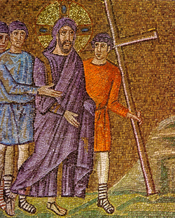 Ravenna, S. Apollinare Nuovo, Andata di Gesù al calvario, part.