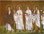 decorazione musiva parietale di S. Apollinare Nuovo, Teoria dei santi
