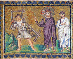 Ravenna, S. Apollinare Nuovo, Guarigione del paralitico di Bethesda