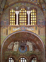 decorazione musiva parietale di S. Vitale, Trifora sopra l'arco trionfale